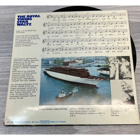 The Royal Viking Cruise Line 45 Record Souvenir Star Waltz Tapiola School Chorus - Picture 4 of 8